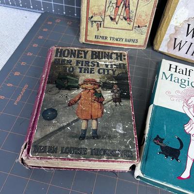 6 books: Little Women, Honey Bunch, etc. 