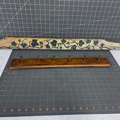 Little Peg Coat Rack and a Tole Painted Wall DÃ©cor