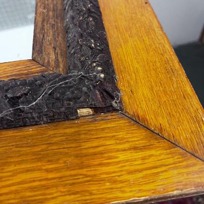 Antique Oak Framed Mirror