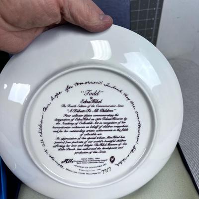 Collector Plates Hibel (2)  Boy Todd  & Girl with Hat