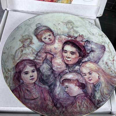 (2) Edna Hibel Plates Women with Children's 