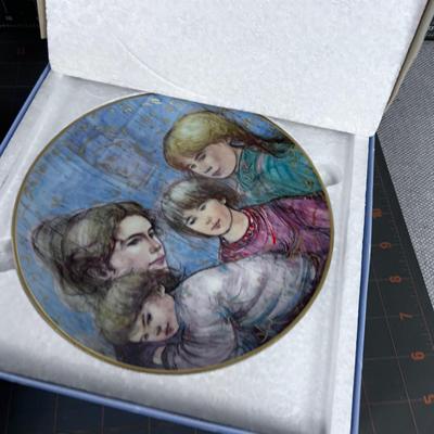 (2) Edna Hibel Plates Women with Children's 