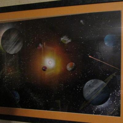 Framed Poster- Planet Theme- Approx 20 1/2