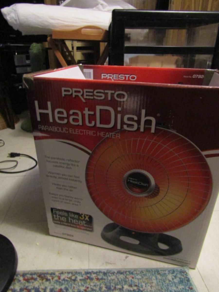 Presto Heat Dish Parabolic Electric Heater 1000 Watts
