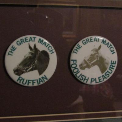 1975 'The Great Match' Horse Racing Buttons- Ruffian vs Foolish Pleasure