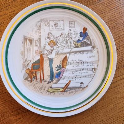 Set of 3 French Music-Themed Plates