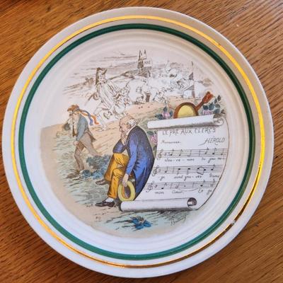 Set of 3 French Music-Themed Plates