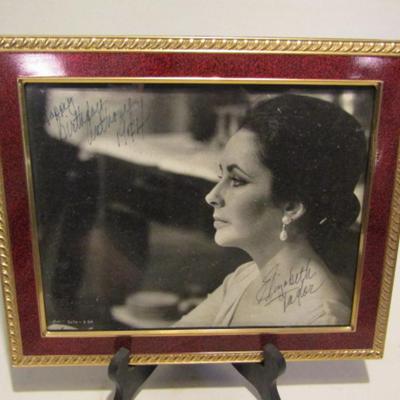 Vintage Elizabeth Taylor Signed Photograph (1974)- Framed, Approx 11 1/2