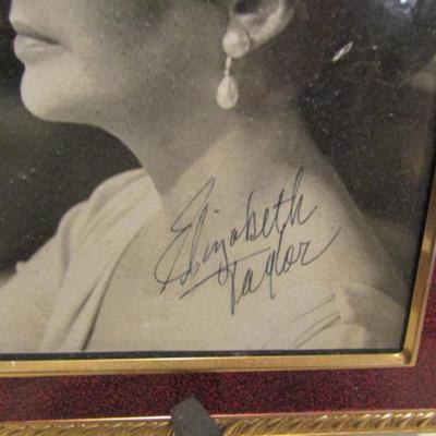 Vintage Elizabeth Taylor Signed Photograph (1974)- Framed, Approx 11 1/2