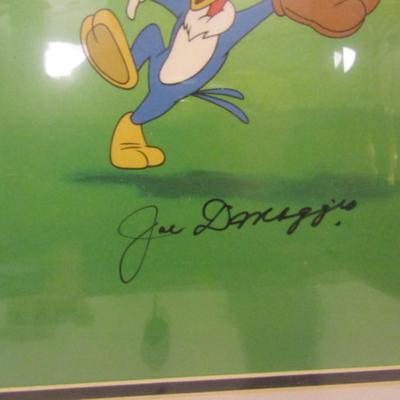 Limited Edition (199/200) Woody Woodpecker CEL 'Fly Ball'- Signed by Walter Lantz and Joe DiMaggio