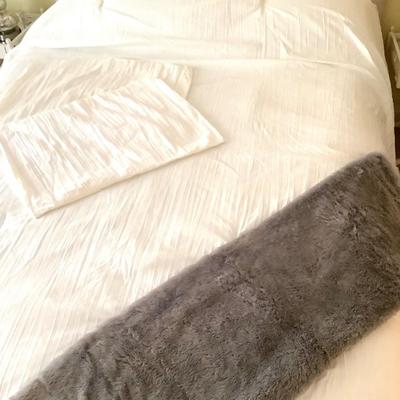 448 Three piece Microfiber Comforter Set with Gray Throw