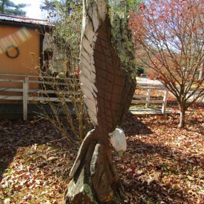 Large, Wooden Chainsaw Carving- Eagle Design- Approx 85