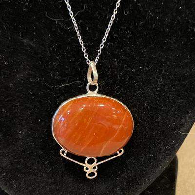 Possible Jasper with sterling pendant