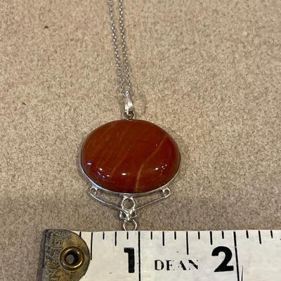 Possible Jasper with sterling pendant