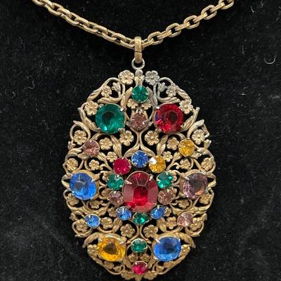 Vintage Large multi color pendant