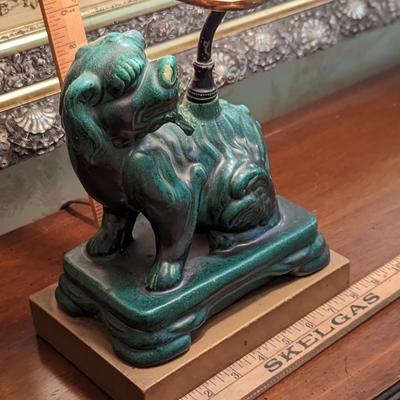 Chinese Green Foo Dog Table Lamp