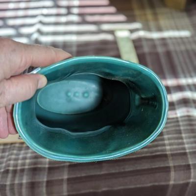 USA Vintage Green/Aqua Pottery Vase