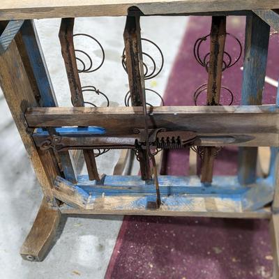 Rare Antique "The Push Button Chair" by The Royal Chair Co, Sturgis, Mi