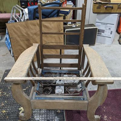 Rare Antique "The Push Button Chair" by The Royal Chair Co, Sturgis, Mi
