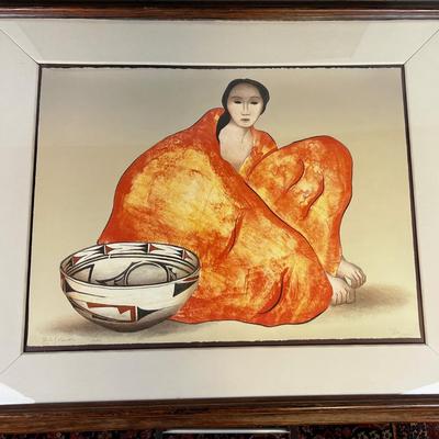 R.C. Gorman Print 77/150, Signed, Numbered, Embossed, 22"x30" ZUNI