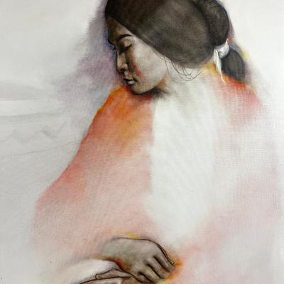 "Navajo Vendor" Original oil Painting by Ozz Franca