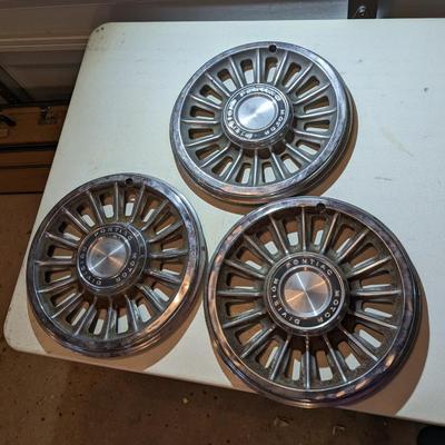 3 Vintage Pontiac 13.5" Hubcaps