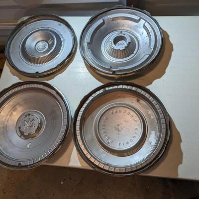 Very Cool Set of 4 Vintage Hubcaps, Various Mercury's, Rare Ford Galaxy
