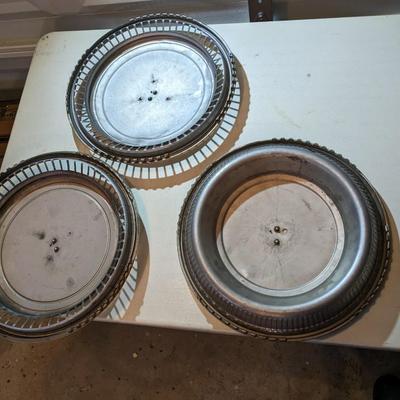 Set of 3 Vintage Cadillac Hubcaps