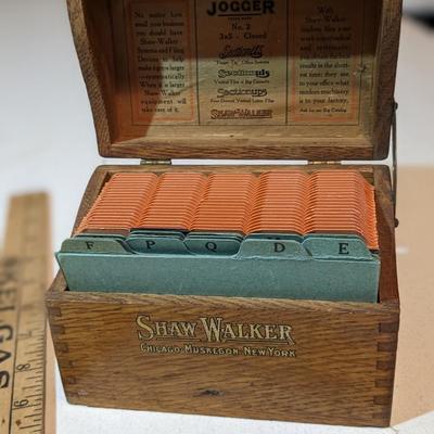 Sweet, Functional Shaw-Walker Oak File Card Box