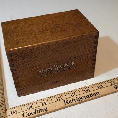 Sweet, Functional Shaw-Walker Oak File Card Box