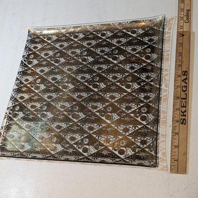 MCM Gold Embossed Tray, Georges Briard(?)