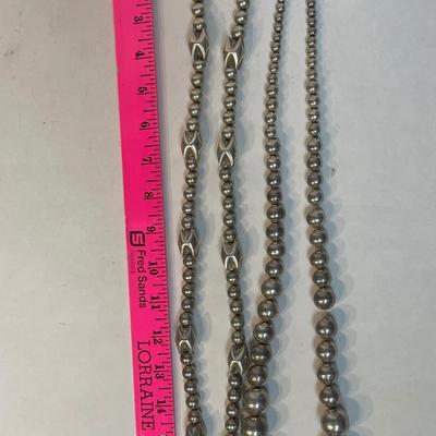 lot of 2 Sterling Silver Beaded Necklaces