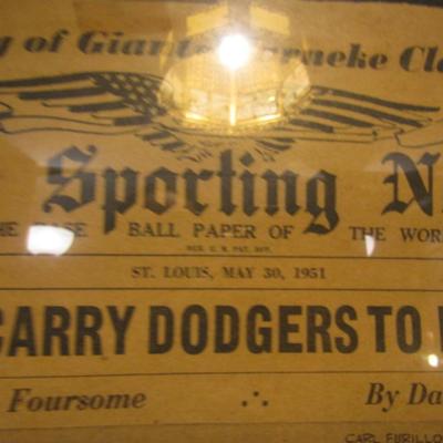 Autographed 1951 'The Sporting News' Baseball Newspaper Jackie Robinson, Duke Snider, Gil Hodges, and Carl Furillo.