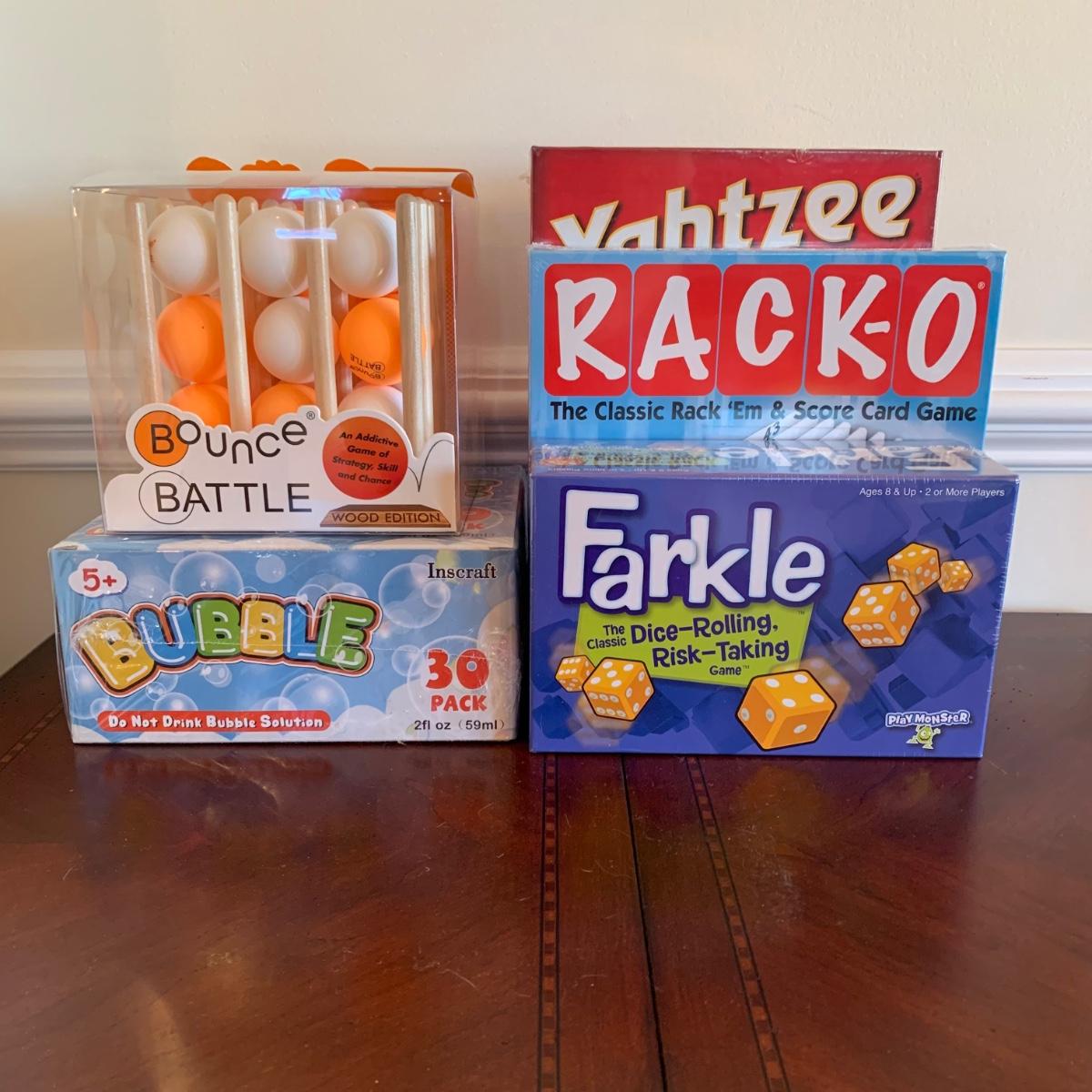 LOT 201R Unopened Games & Bubbles