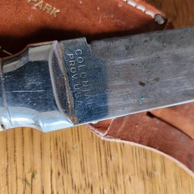 Colonial Hunting Knife with Yellowstone Leather Case