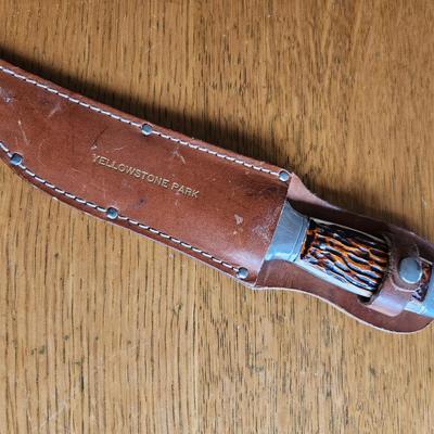 Colonial Hunting Knife with Yellowstone Leather Case