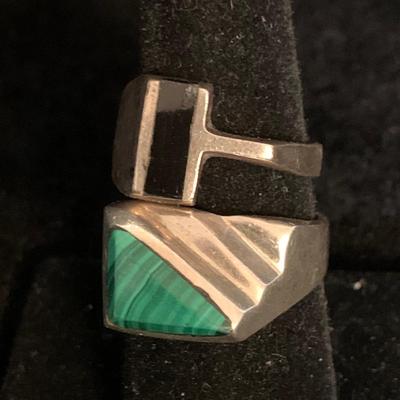 Malachite & Onyx Style Sterling Silver Rings (MB-HS)
