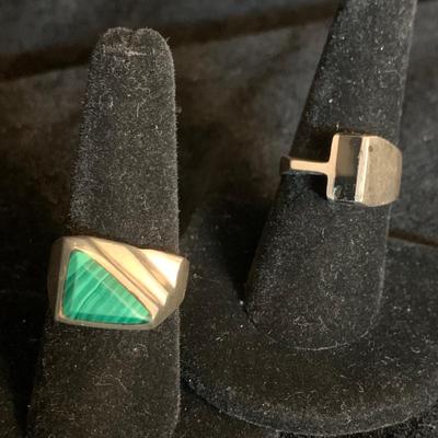 Malachite & Onyx Style Sterling Silver Rings (MB-HS)