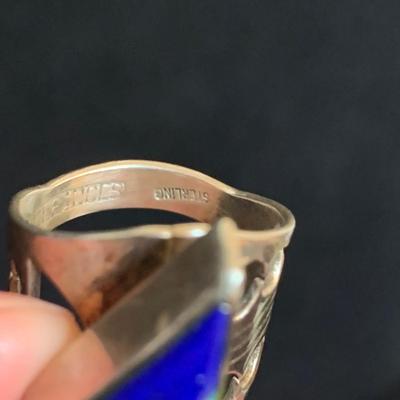 Southwestern Style Sterling Ring & Double Coral Shadowbox Ring (MB-HS)