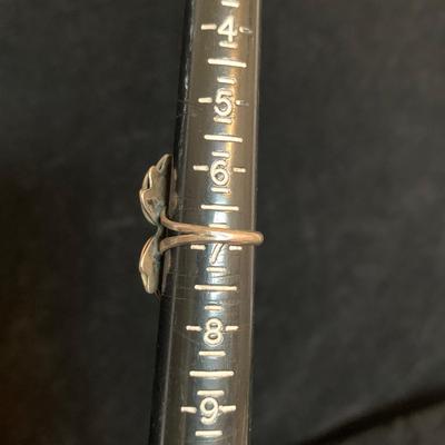 Southwestern Style Sterling Ring & Double Coral Shadowbox Ring (MB-HS)