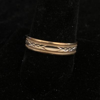 10K Two Toned Gold Band (MB-HS)