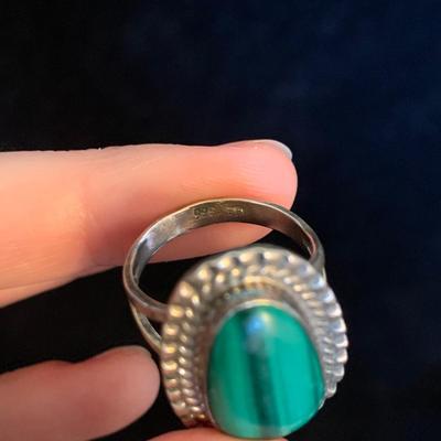 Tiger Eye Poison Ring plus Turquoise, Amber, & Malachite Sterling Jewelry (MB-HS)
