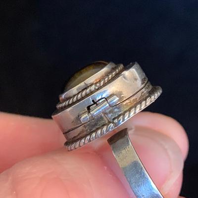 Tiger Eye Poison Ring plus Turquoise, Amber, & Malachite Sterling Jewelry (MB-HS)