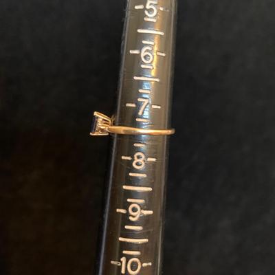 10K Gold Ring with Emerald Cut Sapphire (MB-HS)