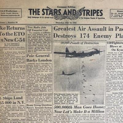 WW2 Collection Of The Stars And Stripes Newspapers Lot 2