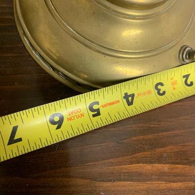 Vintage Electrified Brass Glass Shade Large Oil Lamp