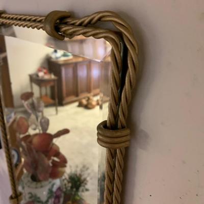 Vintage Heavy Brass Braided Mirror