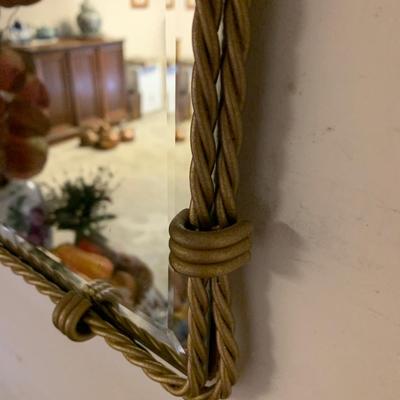 Vintage Heavy Brass Braided Mirror