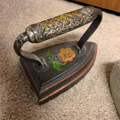 Antique Cast Iron & Needlepoint Brick Doorstops