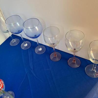 Wine Stemware Lot - Cool Multicolor Base MCM Set + Others